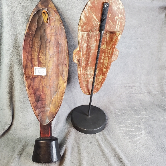 HandCrafted Wooden Tribal Masks on stands Made in Ghana - Picture 11 of 11